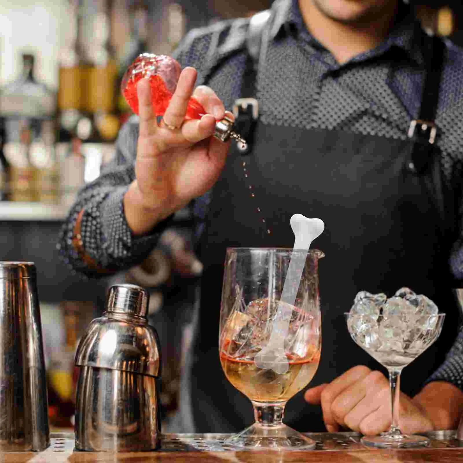 50 шт. Mingle Mocktails Bone Swizzle Stick Коктейльная стержень для перемешивания Реквизит