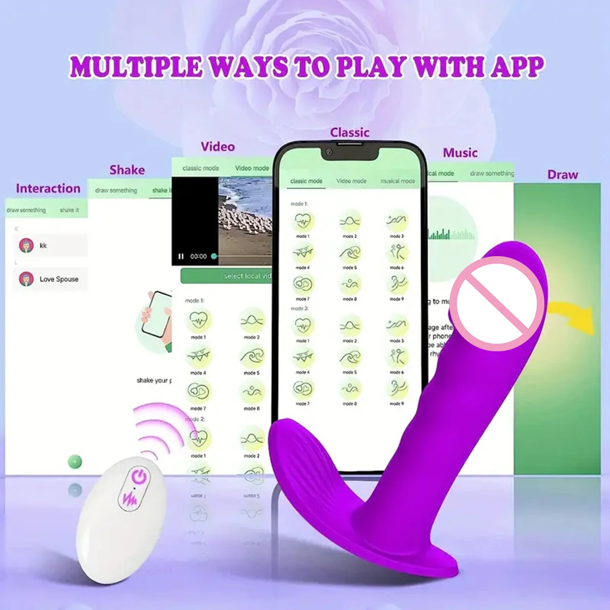 sterowany wibrator dla kobiet i par z ukrytym bezprzewodowym kontrolerem kształtem motyla przyjemności w łechtaczce pun...