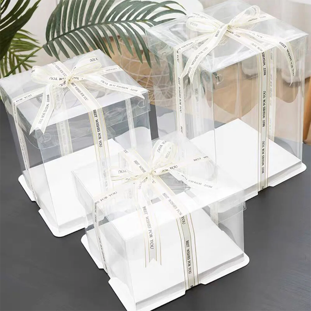 

Cake Boxes Box Clear Transparent Packaging Carrier Cupcake Containers Bakery Acrylic Gift Desserttall Display Storage Mini