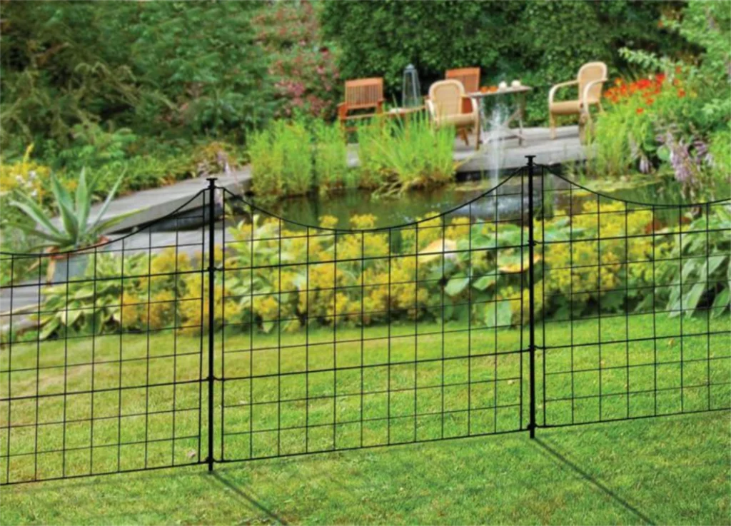 ,25in Semi-Permanent Black Metal Garden Fence (5 Pack)