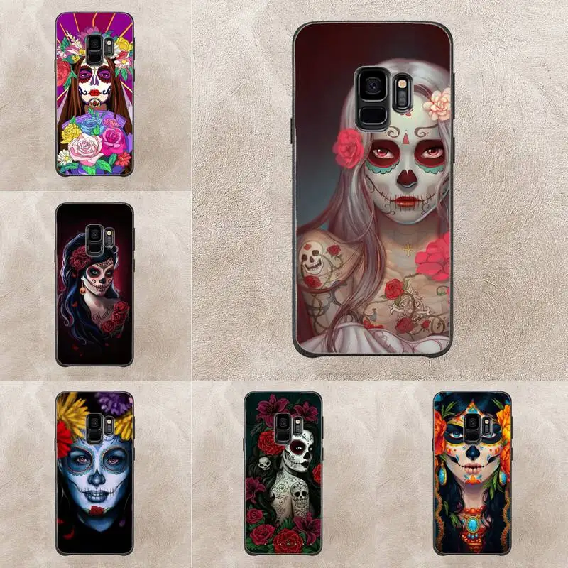

Catrina Beautiful Rose Girl Skull Phone Case For Samsung Galaxy J200 J2 Prime J2 Pro J6 2018 J250 J4 Plus J415 J5 Prime J7