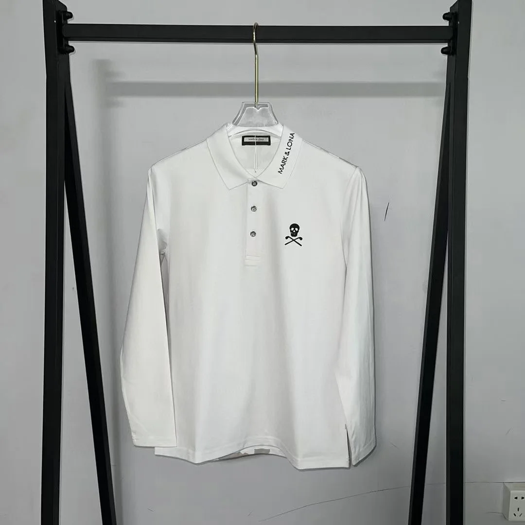 2023 Spring and Autumn new golf clothing men's long sleeve T-shirt lapel POLO shirt Golf men's simple jacket outdoor Sports