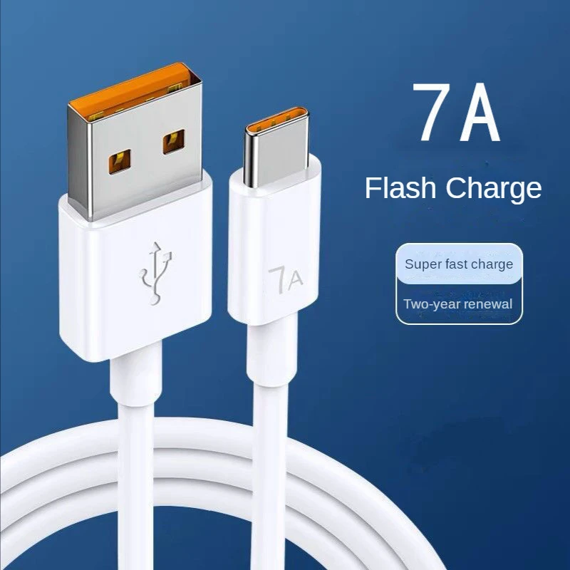 

7A 100W USB Type C Super-Fast Charge Cable for Huawei P40 P30 Fast Charing Data Cord for Xiaomi Mi 13 12 Pro Oneplus Realme POCO