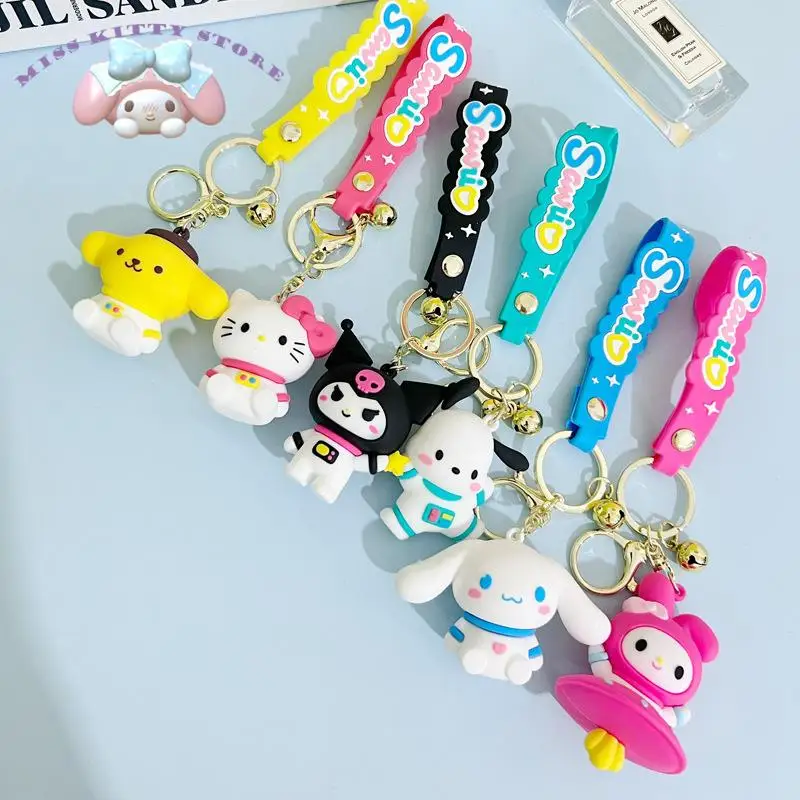 

Sanrio Hellokittys Mymelody Kuromi Cinnamoroll симпатичная цепочка для ключей Изысканная кукла школьная сумка Подвеска для автомобиля