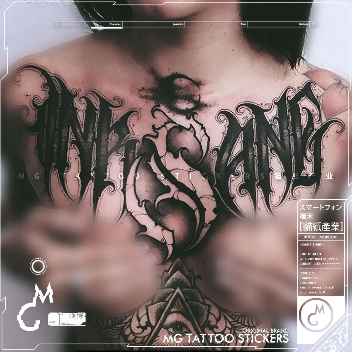 Наклейка-тату Chicano с надписью, стойкая искусственная татуировка для женщин, сексуальная временная татуировка на грудь, панк-арт, искусственная татуировка, водостойкая татуировка