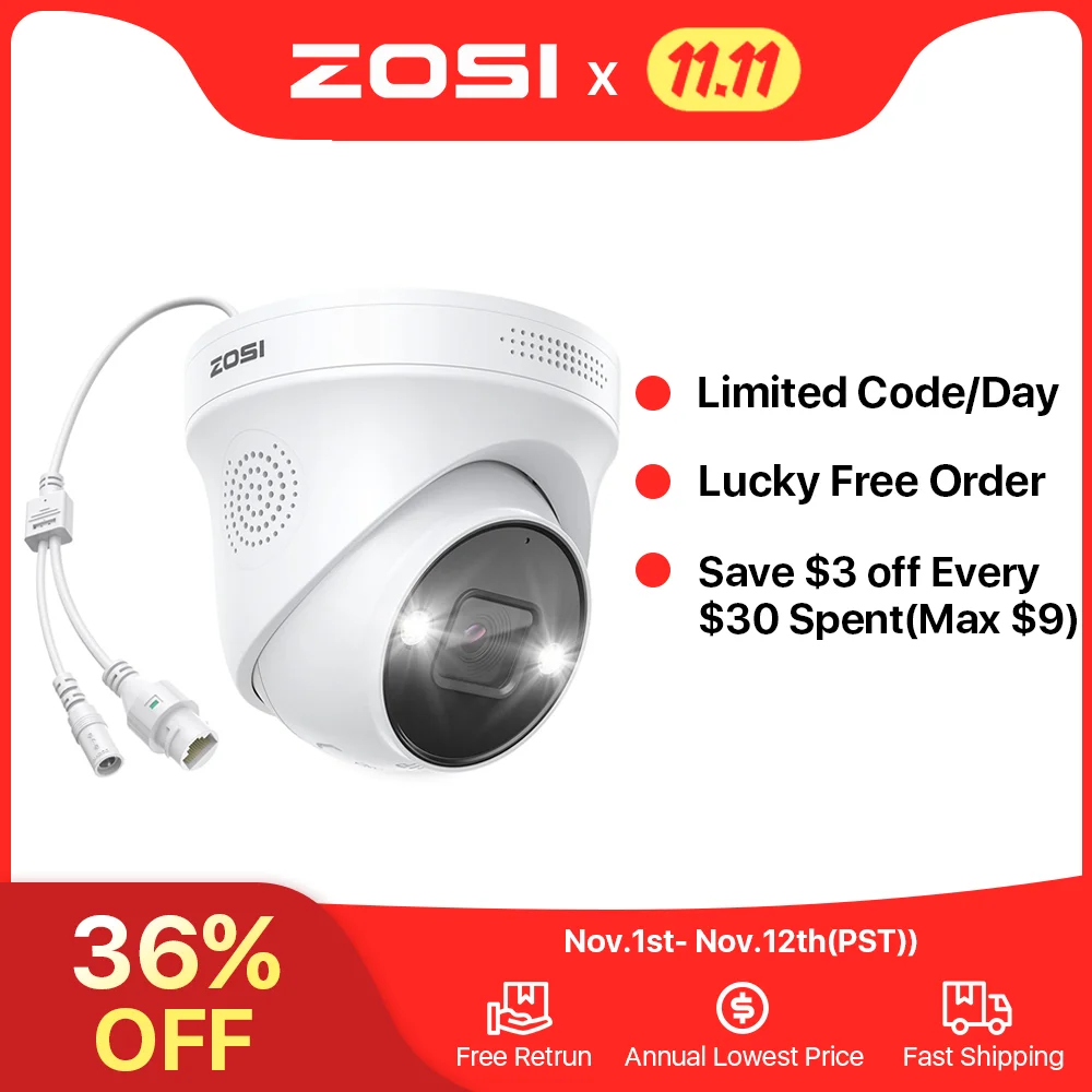 Скидка ZOSI 4K PoE IP камера H.265 + 8MP HDR Add-on камера AI человеческое Обнаружение 100ft ночное видение IP66 наружная камера видеонаблюдения