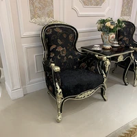 european style solid wood leisure chair small tea table combination light luxury sofa chair small family living room tiger chair