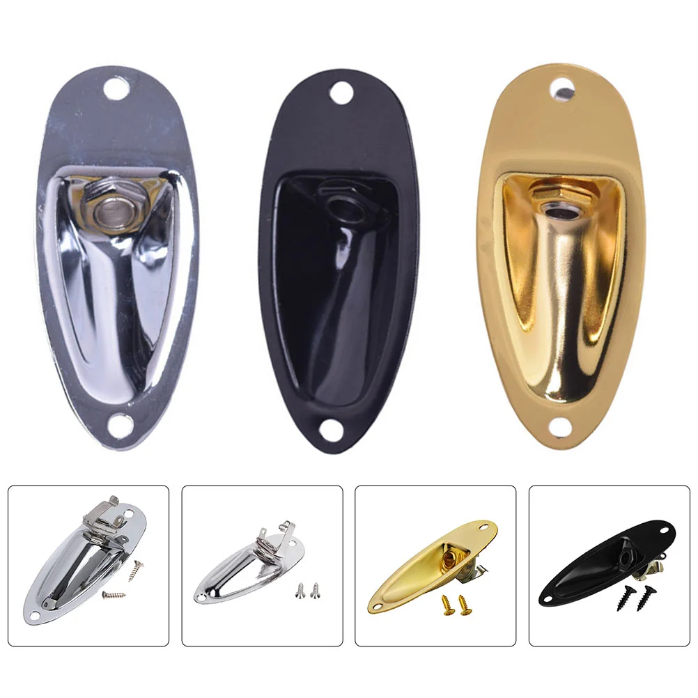 

3 Sets Practical Guitar Bass Socket Plates Electric Guitar Input Output Jacks