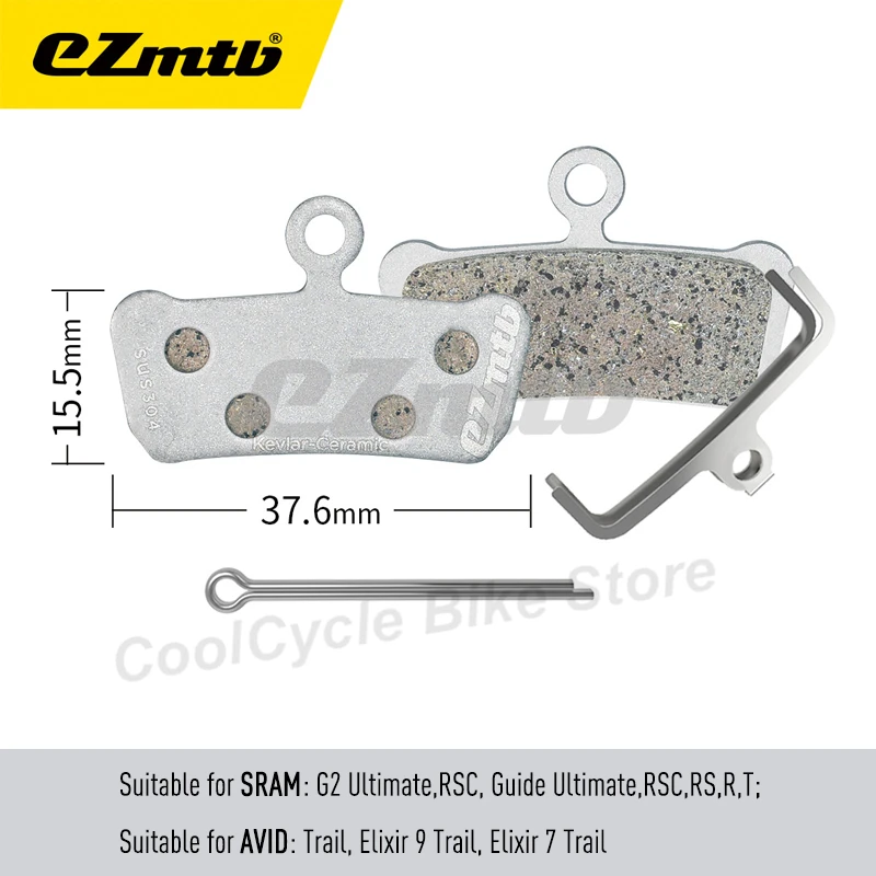 Бесшумная кевларовая керамическая дисковая тормозная колодка EZMTB для SRAM AVID GUIDE CODE R RSC LEVEL TL T TLM B1 Red Force eTap AXS MAVEN Elite Class (art.: 3920cd6acb3fd) - 3920cd6acb3fd