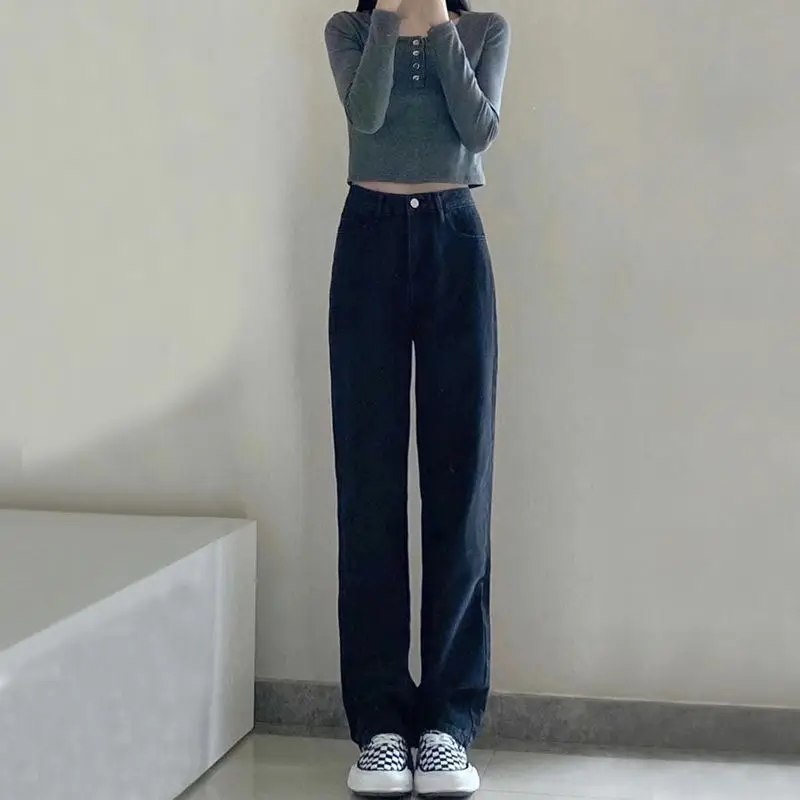 Cargo Pants Women Clothing High Street Vintage Multi Pocket Baggy Jeans Women Casual Straight All Match High Waisted Jeans Woman