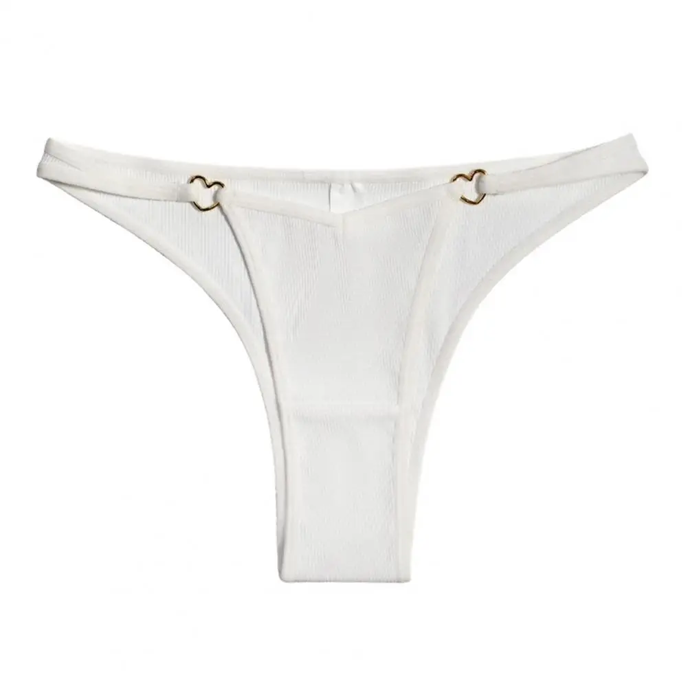 

Panties Women Low Waist Seamless Elastic Underpants Women Thong Heart Metal Buckle Ultra-thin Sexy Briefs for Daily Wear