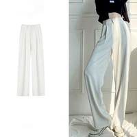 s 4xl casual pants women mopping zipper fly wide leg solid korean style baggy pants all match mujer fashion ulzzang ins new soft