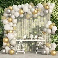 White Gold Balloon Garland Arch Kit Confetti Latex Balloon 1th Birthday Party Balloons Decorations Adults Wedding Baby Shower