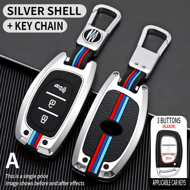 

3 Buttons Car Key Case Cover Shell Holder For Hyundai Motor IX35 For Beiqi Huansu S6 Remote Control Auto Accessories Keychain