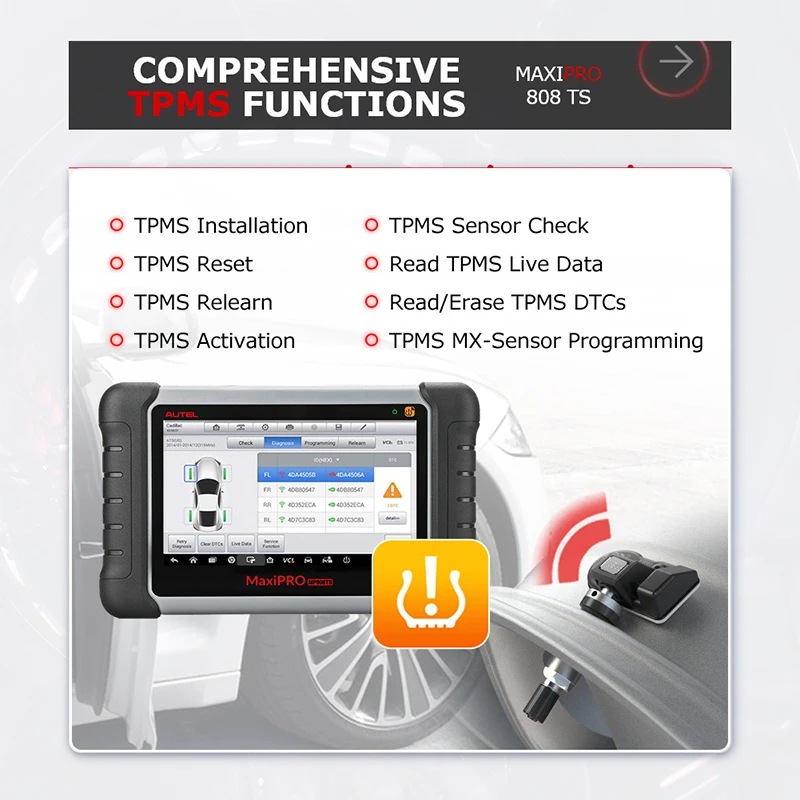 Autel MaxiPRO MP808TS полный TPMS Функция диагностический сканер Программирование