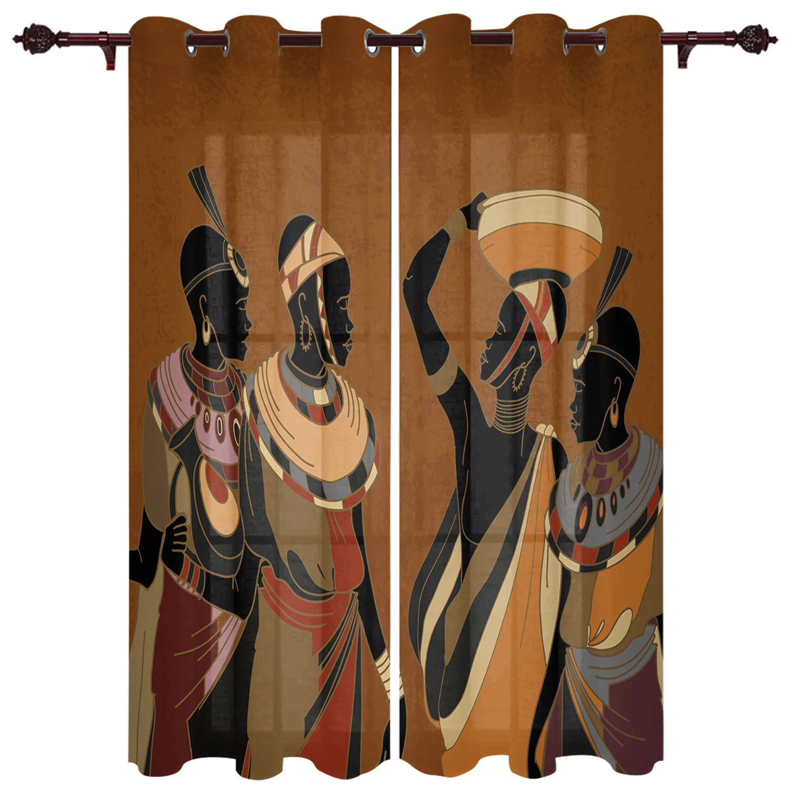 

Этнический стиль Африканский женский черный народный костюм современные шторы спальня кафе домашний декор роскошные шторы для гостиной Оконные Занавески