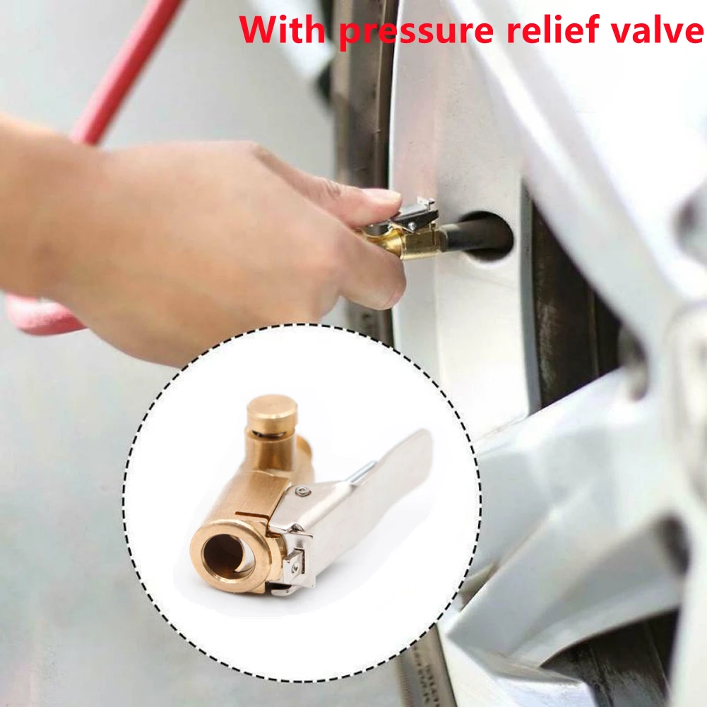 

1pcs 8MM Car Air Pump Nozzle Adapter Truck Tire Inflator Valve Connector Head Clip Metal Fast Conversion Head Clip Type Nozzle