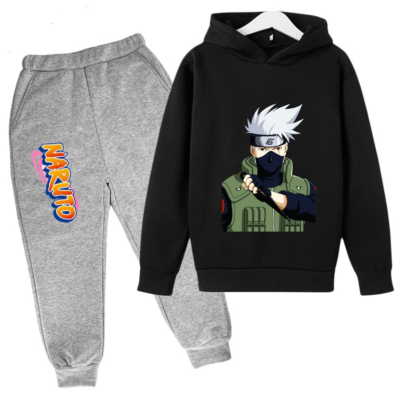 2023 Spring Anime Ninja Casual Wear Children's Hoodie Boy Clothes Suit Boy Baby Girl Clothes Casual Coat + Trousers 2-piece Set