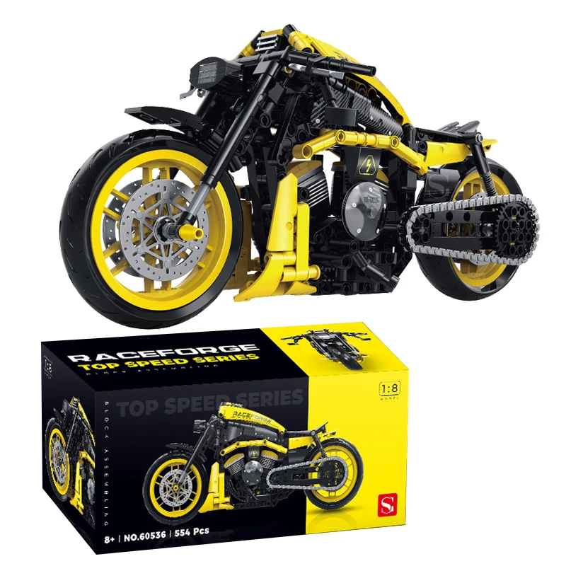 554 шт. MOC технические 1:8 строительные блоки для мотоциклов сборка спортивных
