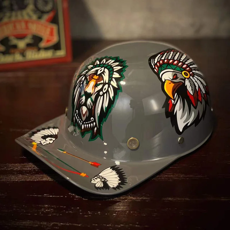 Baseball Cap Helmet Motorcycle Vintage 