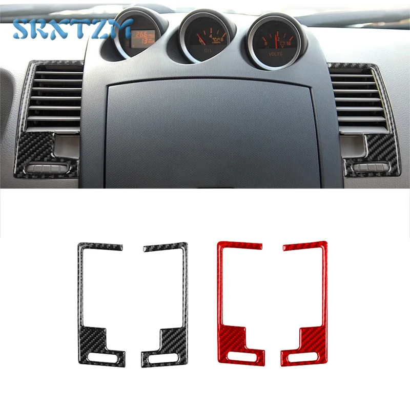 

Car Styling For Nissan 350z Z33 2003-2009 Carbon Fiber Center Console Conditioner Air Outlet Panel Frame Buttons Cover Stickers