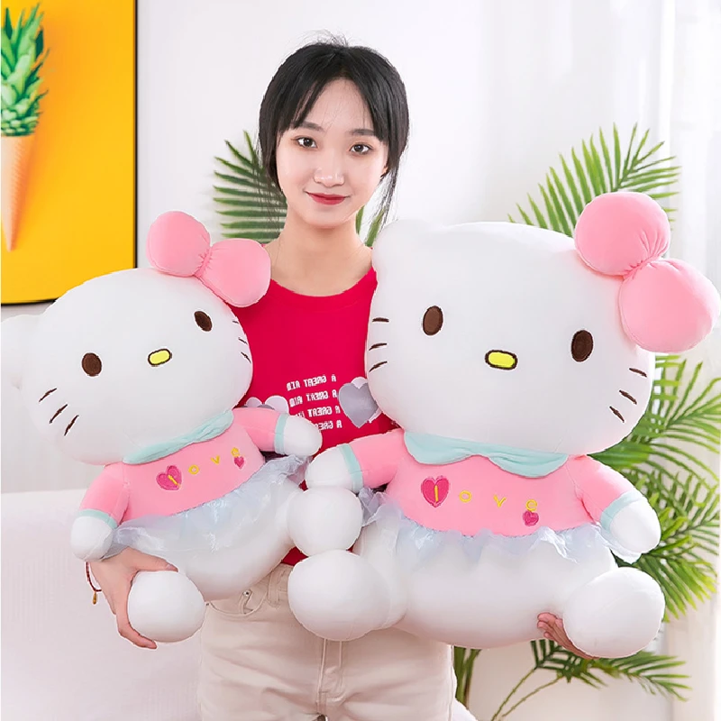 

New Sanrio Anime Kawaii Hello Kitty Creative Stuffed Doll Plushies Pillow Birthday Gift Plush Toy for Children Girls Peluches