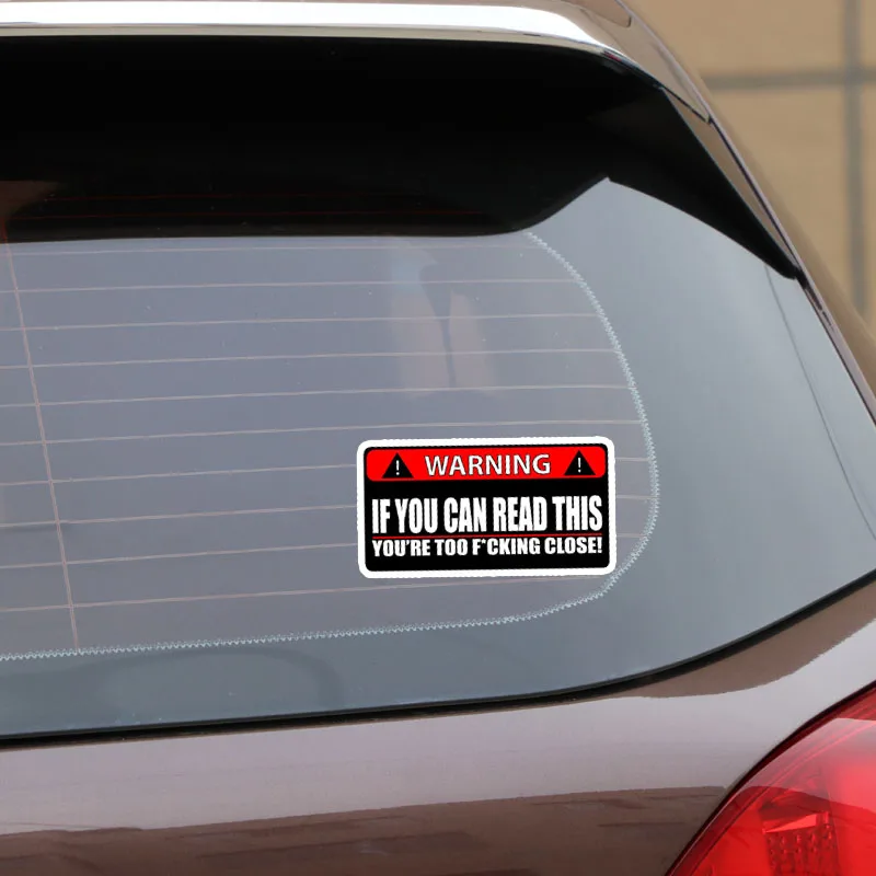 2X14*7 см предупреждающая наклейка на автомобиль если вы можете прочитать это