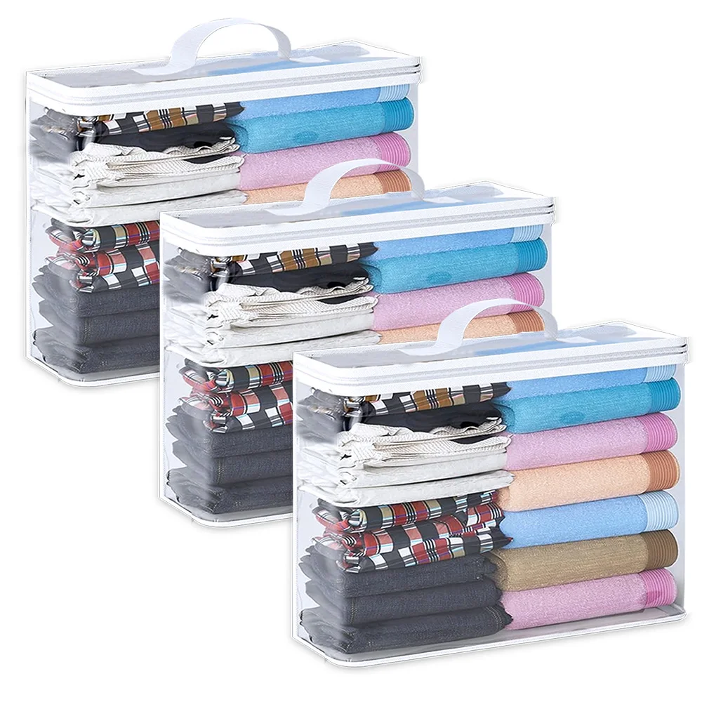 

Прозрачные сумки для хранения одежды из ПВХ, 3 штуки