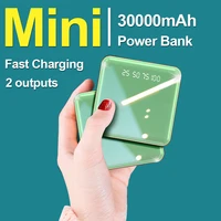 mini one way fast charging power bank 30000mah high capacity digital display external battery with flashlight for xiaomi iphone