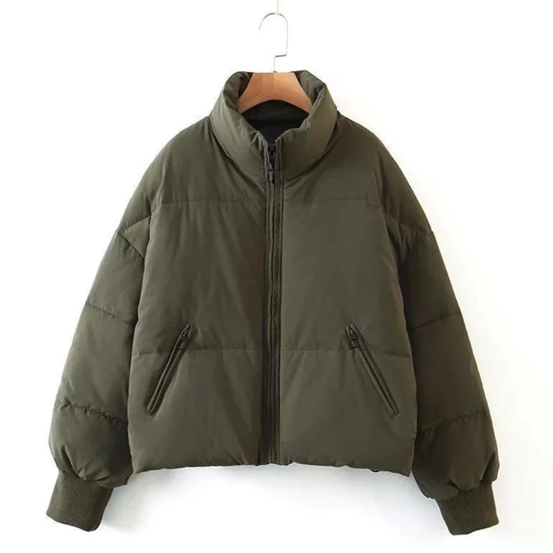 

Y5GC, женское Стеганое пальто на молнии с воротником-стойкой, с длинным рукавом, укороченное пузырьковое пальто