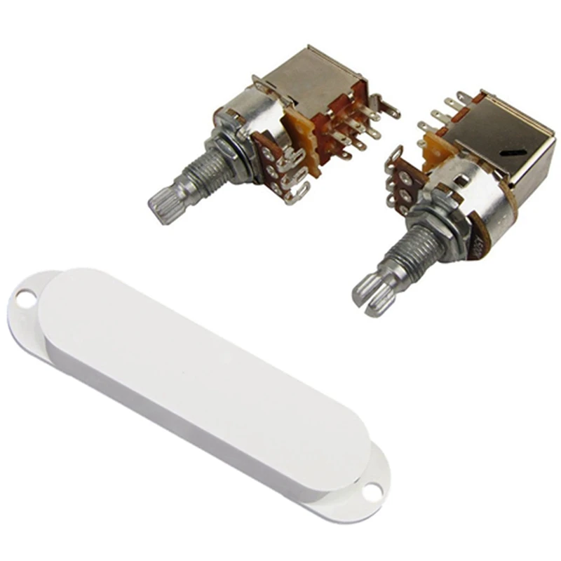 

1 комплект белой крышки пикапа с одной катушкой и 2 шт. A500K нажимной разделенный накатанный 18 мм длинный вал аудио конический гитарный перекл...