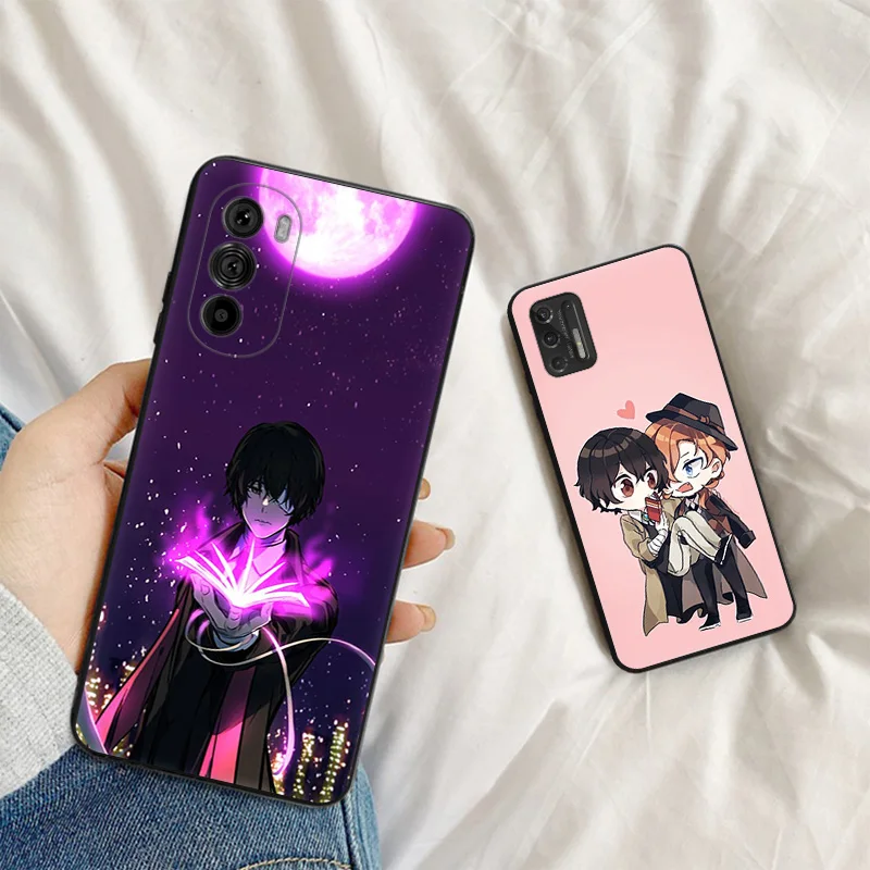 Силиконовый черный чехол для телефона Motorola G72 G53 G73 G9 G50 G51 G60 G71 G22 G32 G52 Bungou Stray Dogs Moto