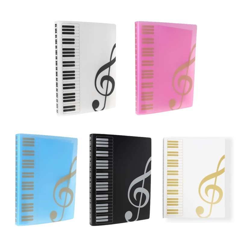 

Music Folder Piano Score Folder 80 Pages Plastic Storage Holder A4 for Students