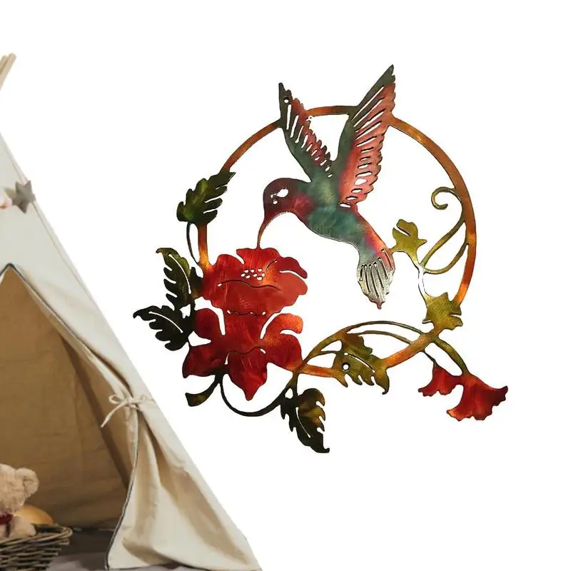 Металлическая птица настенное искусство металлический колибри уличный декор