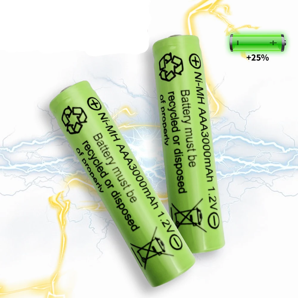 

1.2V AAA 3000mAh NiMH Rechargeable Battery For Clock Radio Video Game Smoke Detector Cordless Telephone Digital Camera BandPiano