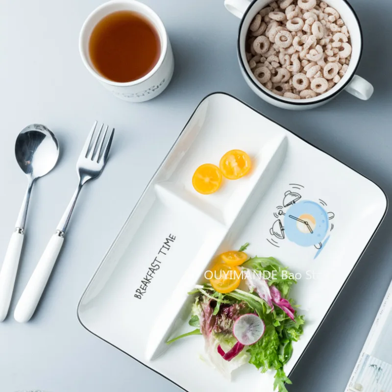 

Cute Cartoon Baby Dinner Plate Children Divider Plate Tableware Hosting Kindergarten Plate Cute Cartoon Plate Bowl Student Plate