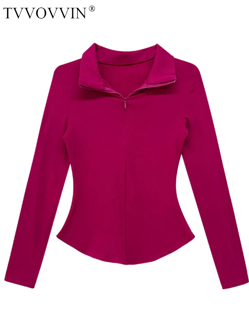 

WOMENGAGA sexy girls stretch tight lapel long sleeve T-shirt women autumn winter waist down fleece bottoming shirt thin MEC0