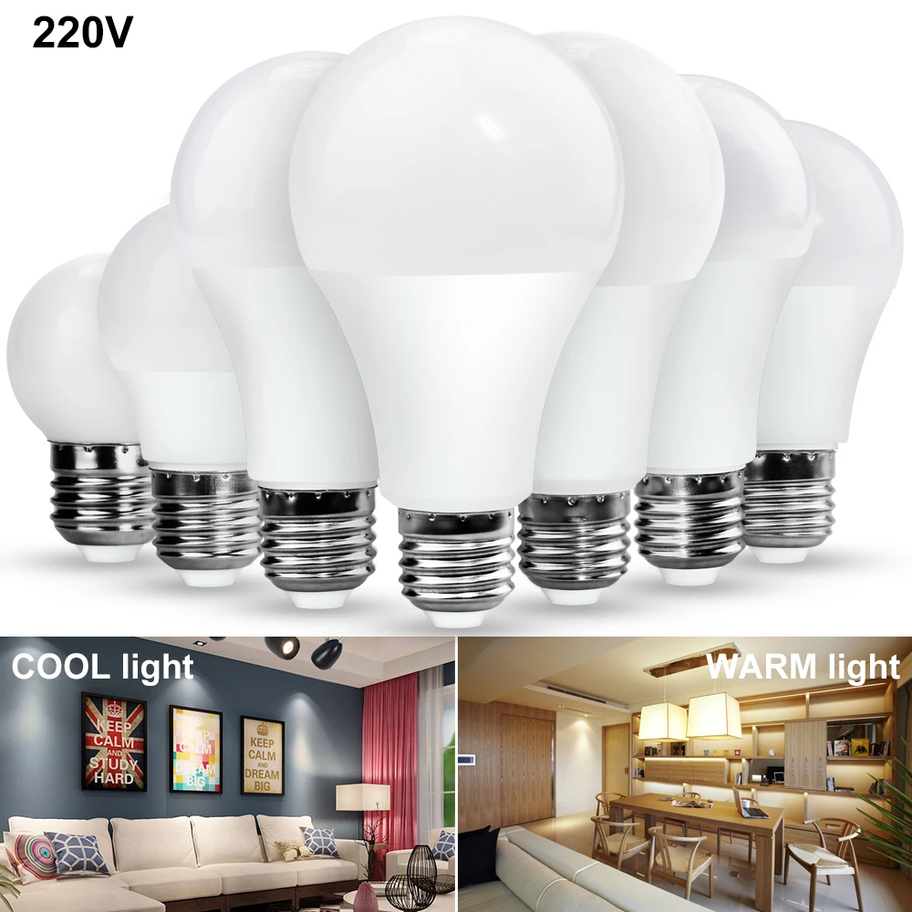

220V LED Light Bulb E27 Lamp E14 Bombillas 240V Ampoule 3W 6W 9W 12W 15W 18W 20W LED Chandeliers For Home Energy Saving Lighting