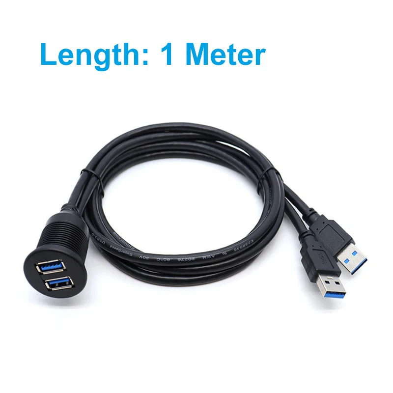 Удлинительный кабель для автомобиля 2 порта два USB 0 3 папа-USB мама Удлинительное