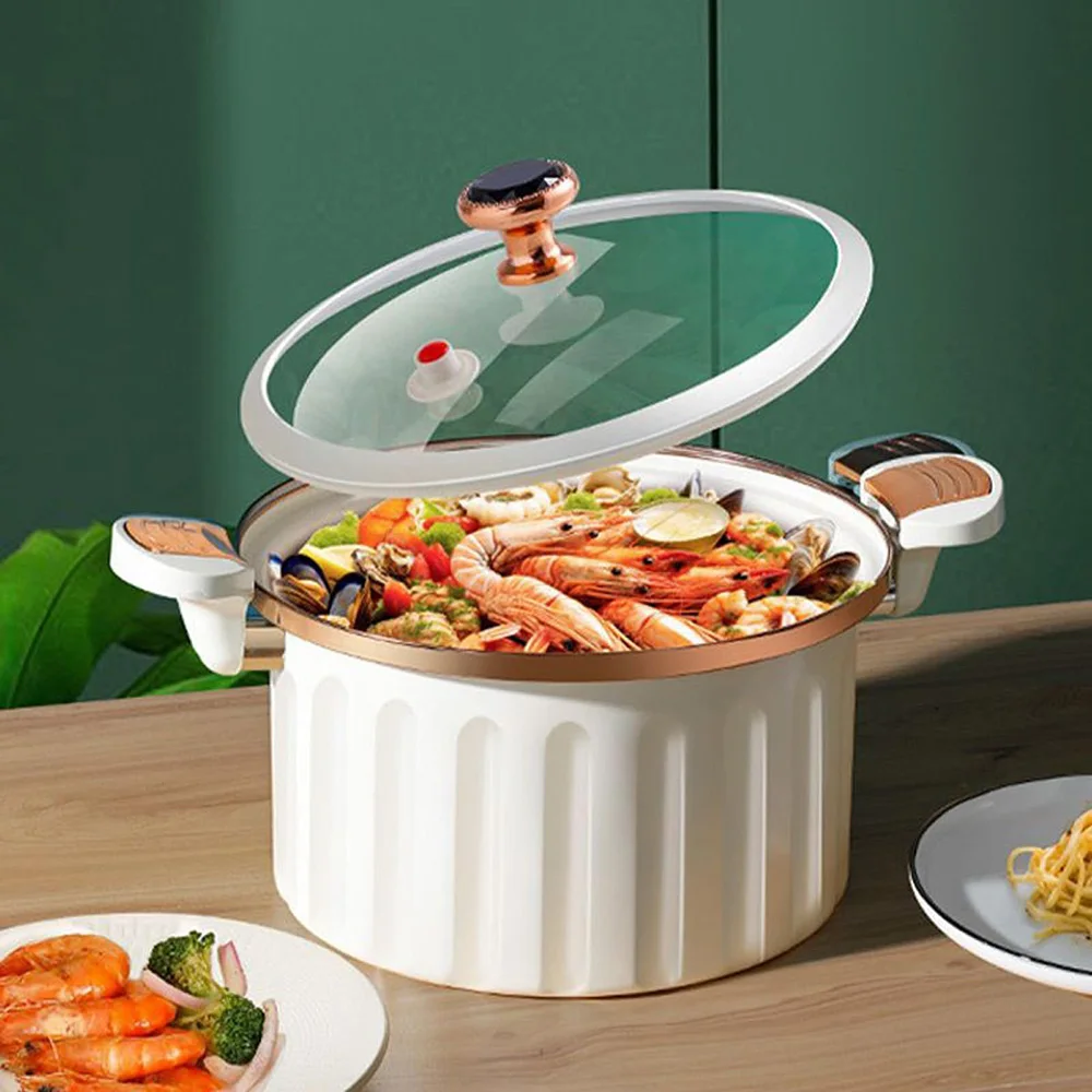 

Enamel Micro Pressure Pot Korean Vacuum, Non Stick Soup Pot, Multifunctional Stewing and Boiling Pot, Double Ear Stewing Pot New