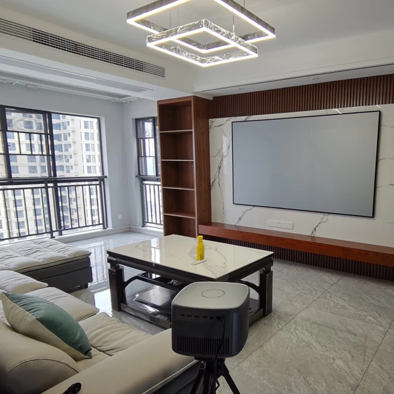 

100 дюймов 16:9 Серый Кристалл тонкая рамка ALR проектор экран высокого класса ансветильник проекции занавеска серая Ультра узкая рамка