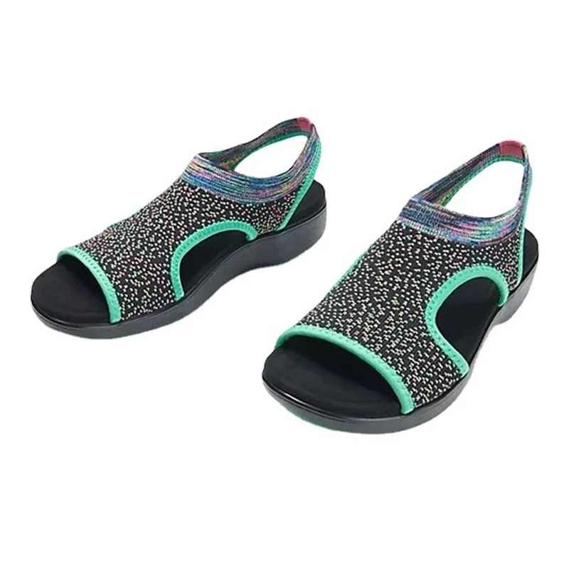 Women Sandals Summer Mesh Casual Ladies Wedges Shoes Solid Color Hollow Platform Open Toe Slip-on Female Sandalias Light Comfort