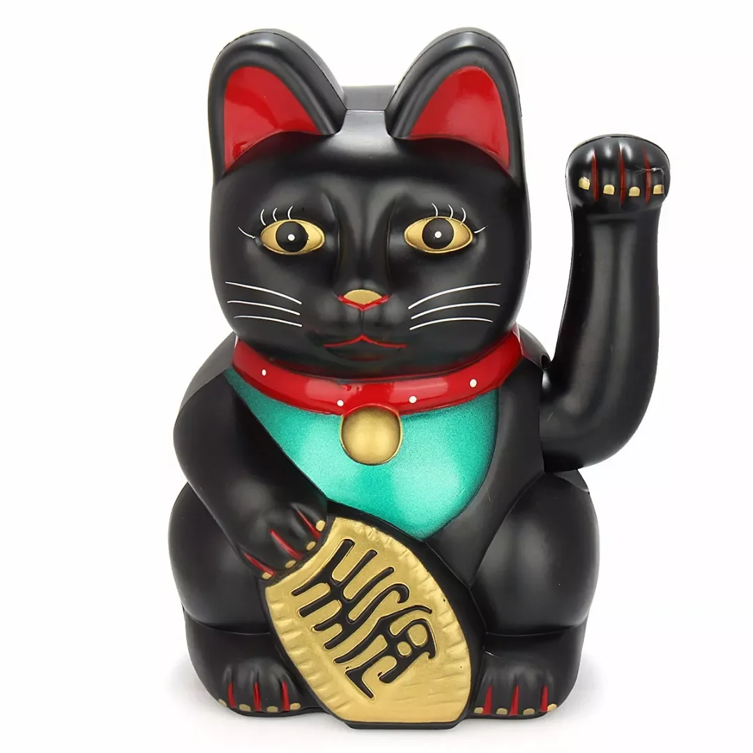 

5inch / 12.5cm Feng Shui Beckoning Cat Wealth Fortune Lucky Waving Kitty Decor Five Colors Shop Decoration Lucky Cats Good