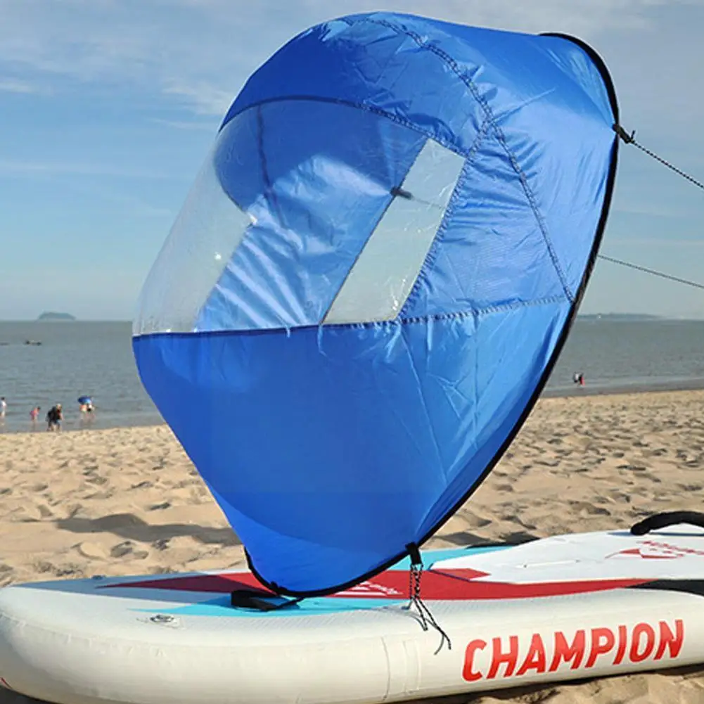 

42in/108cm Sail Foldable Kayak Boat Wind Sail Sup Paddle Sailing Rowing Stroke Boats Window Board Wind Paddle Canoe Clear Z4a3
