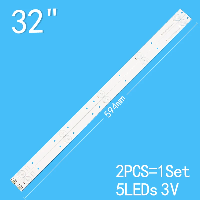 

New 2PCS/lot 594mm 5LEDs 3V for Hisense 32-inch LCD TV SVH320AJ4_5LED_REV07_201041027 LED32EC200 LED32EC210D LED32EC2000