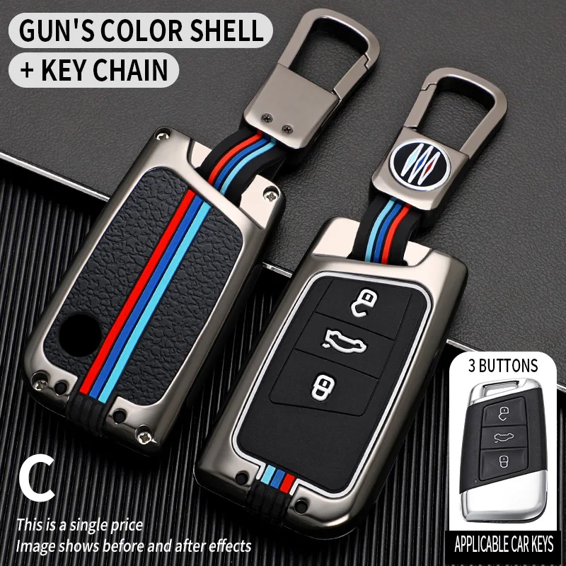 

Zinc Alloy Car Key Case Cover Fob Shell for Volkswagen VW Magotan Passat B8 Golf For Skoda Superb A7 Accessories