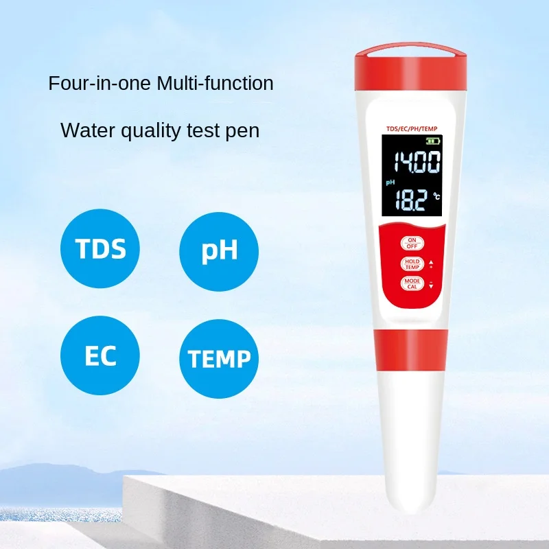 

4 IN 1 Digital Water Quality PH Test Pen With Backlight TDS EC PH ORP Temp Meter Analysis Hydrogen-rich Drinking Water Tester