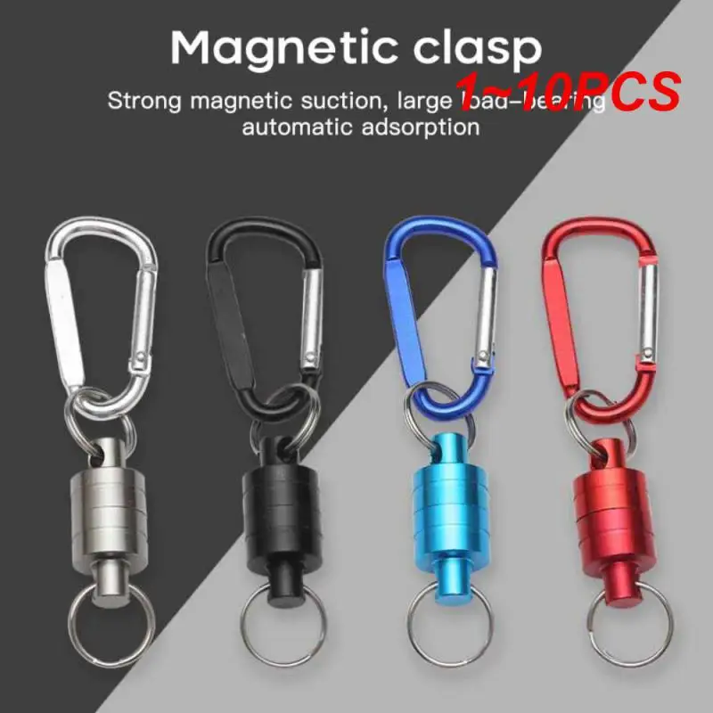 

1~10PCS Strong Magnetic Carabiner Aluminum Alloy Keychain Outdoor Camping Climbing Quick Release Snap Clip Lock Buckle Fishing