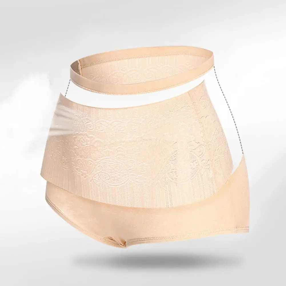 

Panties High Waist Postpartum Tummy Control Cotton Crotch Anti-septic But-lifted Plus Size Soft Breathable Flower for Women