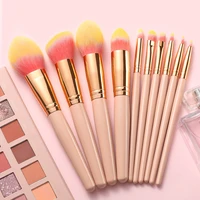new 10 pcs makeup brush set full set of beauty tools foundation eye shadow high light brush wood handle cosmetic tool